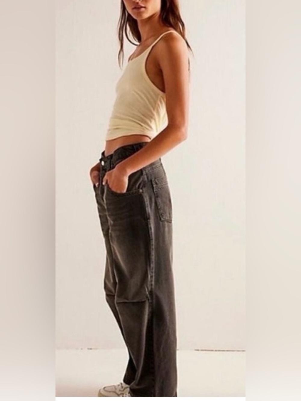 Free People Twin Flame Jeans in Washed Black - Size 31